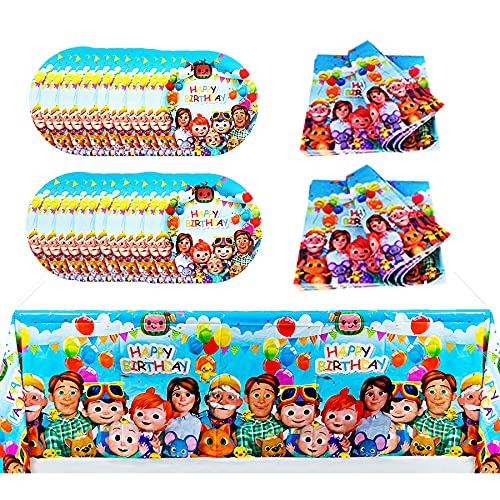 JJ-YOYO-TOMTOM Party Melons Party Decorations for Kids, Birthday Party Supplies For Girls, Party Favors for Boys, Included Plates, Table Cloth, Napkin, JJ-YOYO-TOMTOM Party Melon Birthday Party Supplies Baby shower