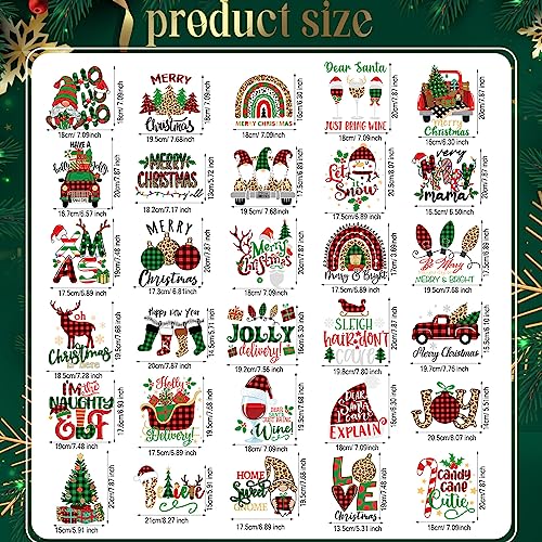 30 Pcs Christmas Iron On Transfers Xmas Iron On Decals Patches Appliques Heat Transfers Vinyl Cute Christmas Decals For Clothes Bag Pillow Covers Diy Decorations #TOP2