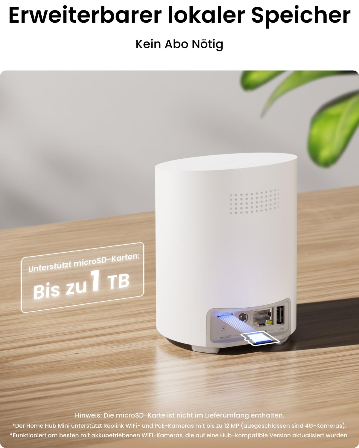 Reolink Home Hub Mini con 2X Argus PT Lite + Solar Panel Lite – Sistema de Seguridad Solar 2K, Detección con IA, Almacenamiento Local, Acceso Remoto