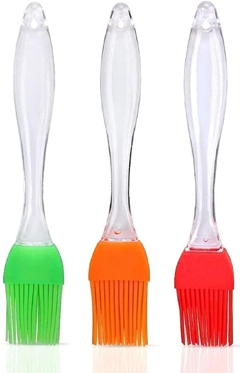 Flat Pastry Brush | Multi-Purpose Silicone Durable Easy Use | Oil Cooking Brush for Grilling, Tandoor, Cooking, Baking, BBQ | Brush for Cooking | Cooking Tools | Multicolor - Set of 3