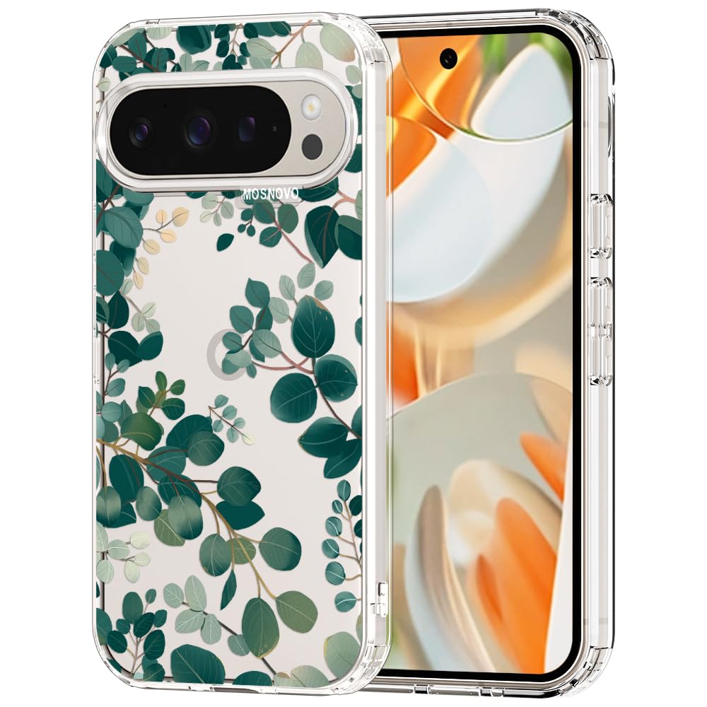 MOSNOVO Case for Google Pixel 9 & Pixel 9 Pro, [Buffertech 6.6ft Military-Grade Drop Protection] [Anti Peel Off Tech] Clear TPU Bumper Phone Case Cover Design - Great Wave — view 131