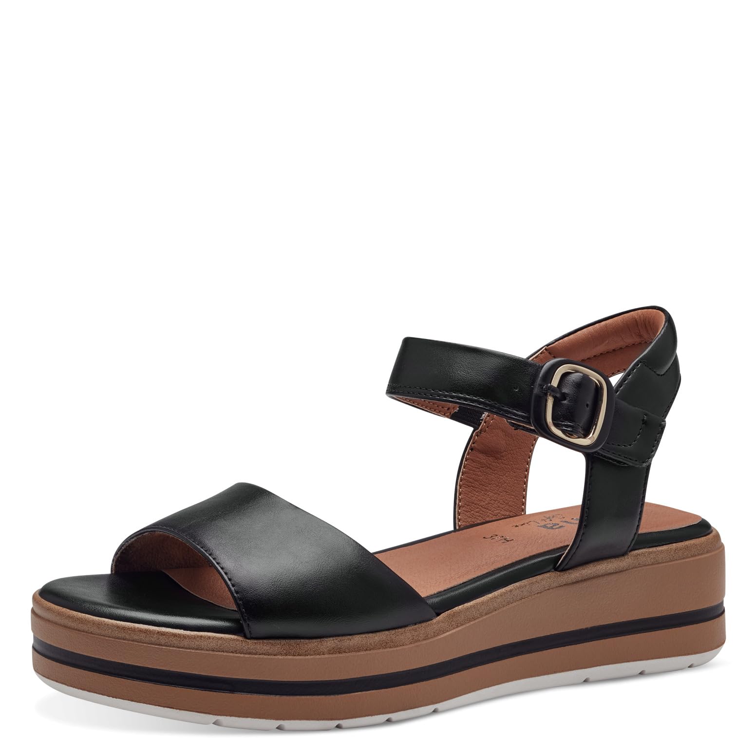 Jana Damen Sandalen mit Keilabsatz mit Klettverschluss Vegan