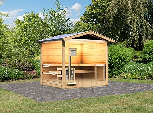 Preisvergleich Produktbild Karibu Saunahaus Bosse 38 mm inkl. 9-kW-Bioofen