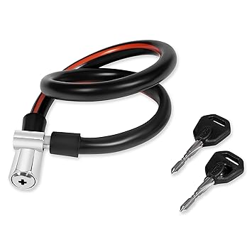 Crust Heavy Duty Helmet Lock Anti-Theft Multipurpose Steel Cable Safety Lock with 2 Keys for Bike, Bicycle & Cycle