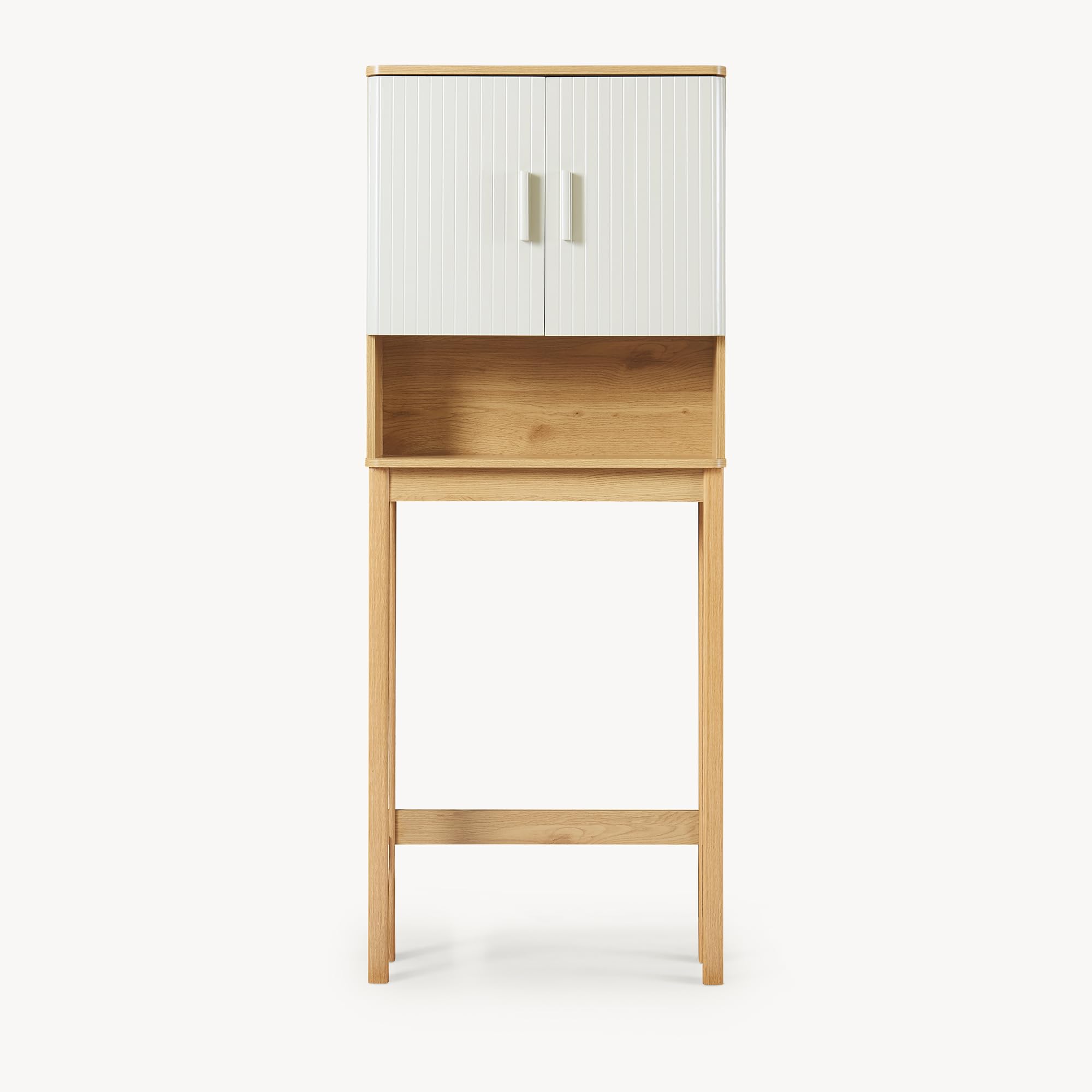 [en.casa] Armadietto sopra Gabinetto Sovrastruttura WC Mobile Bagno sopra WC con Ante e Scomparto Aperto 160x63x20 cm Effetto Rovere/Legno di Pino/Color Avena