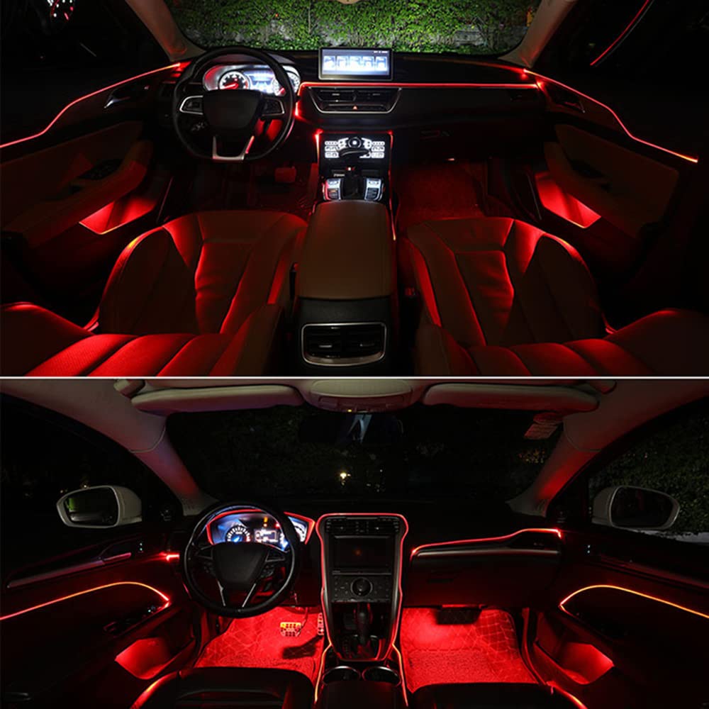 Baceyong 9-w-1 RGB LED Strip Light Kit, Wireless APP Controlled Car Neon Lights Interior Car LED Strip Lights Car Footlights