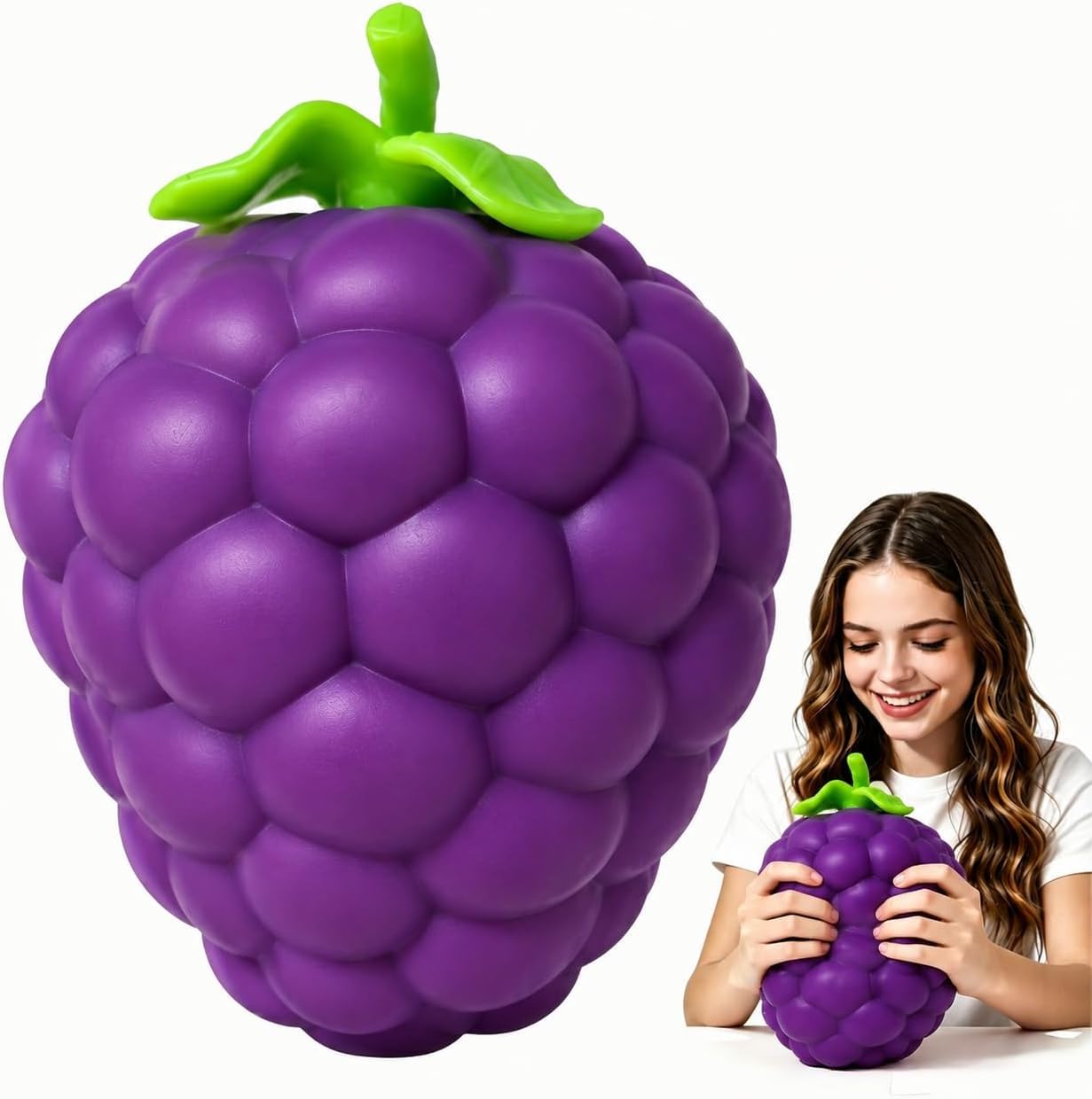 7in Giant Grape Squishy, Jumbo Big Extra Grape Squeeze Stress Balls