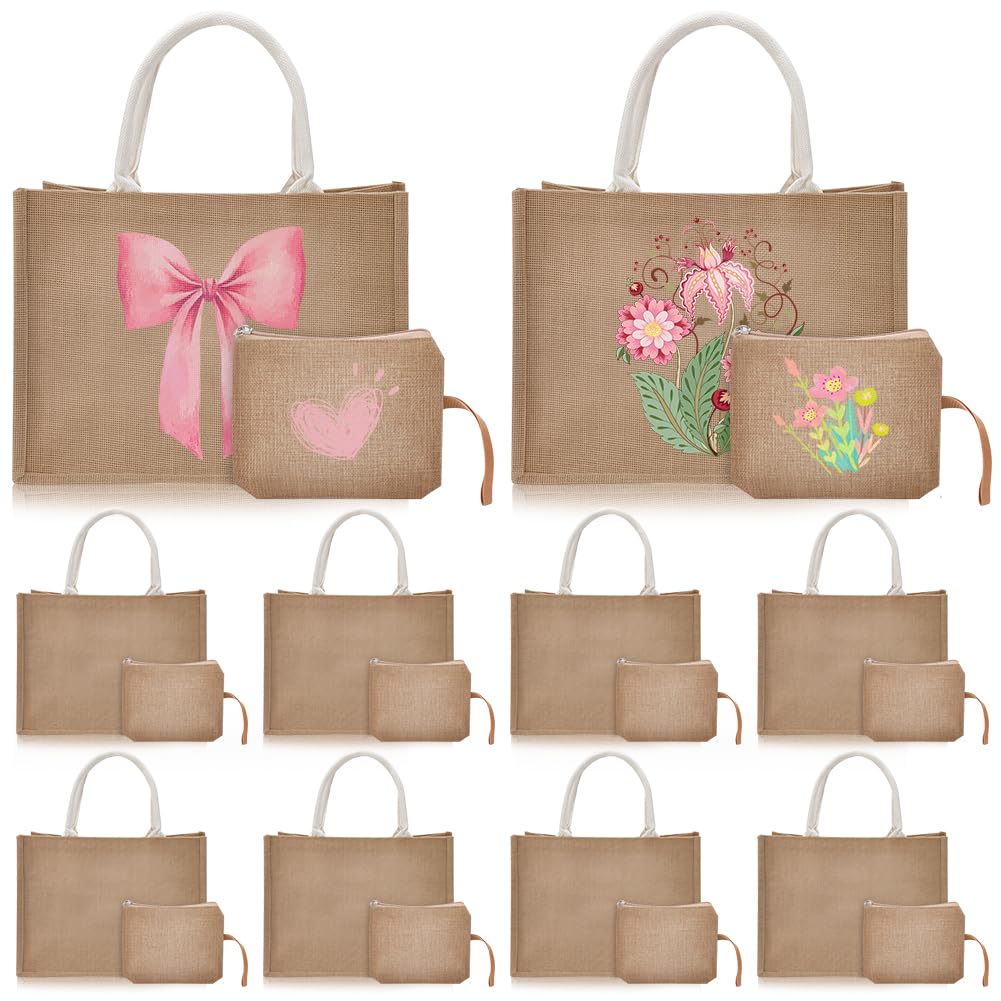 20 Sac Fourre Tout en Toile de Jute avec Poignée (en Vrac)