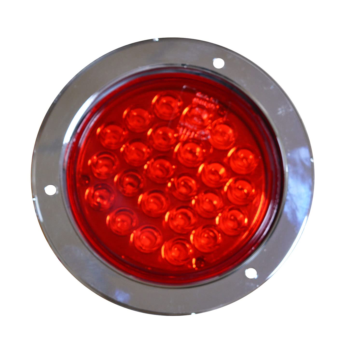 Fanale posteriore da 4 pollici Indicatore laterale e luci di posizione con anello cromato Adatto per camion Kenworth Rimorchi Auto e applicazioni multiple (12v)(cromo, rosso)(dimensione libera)