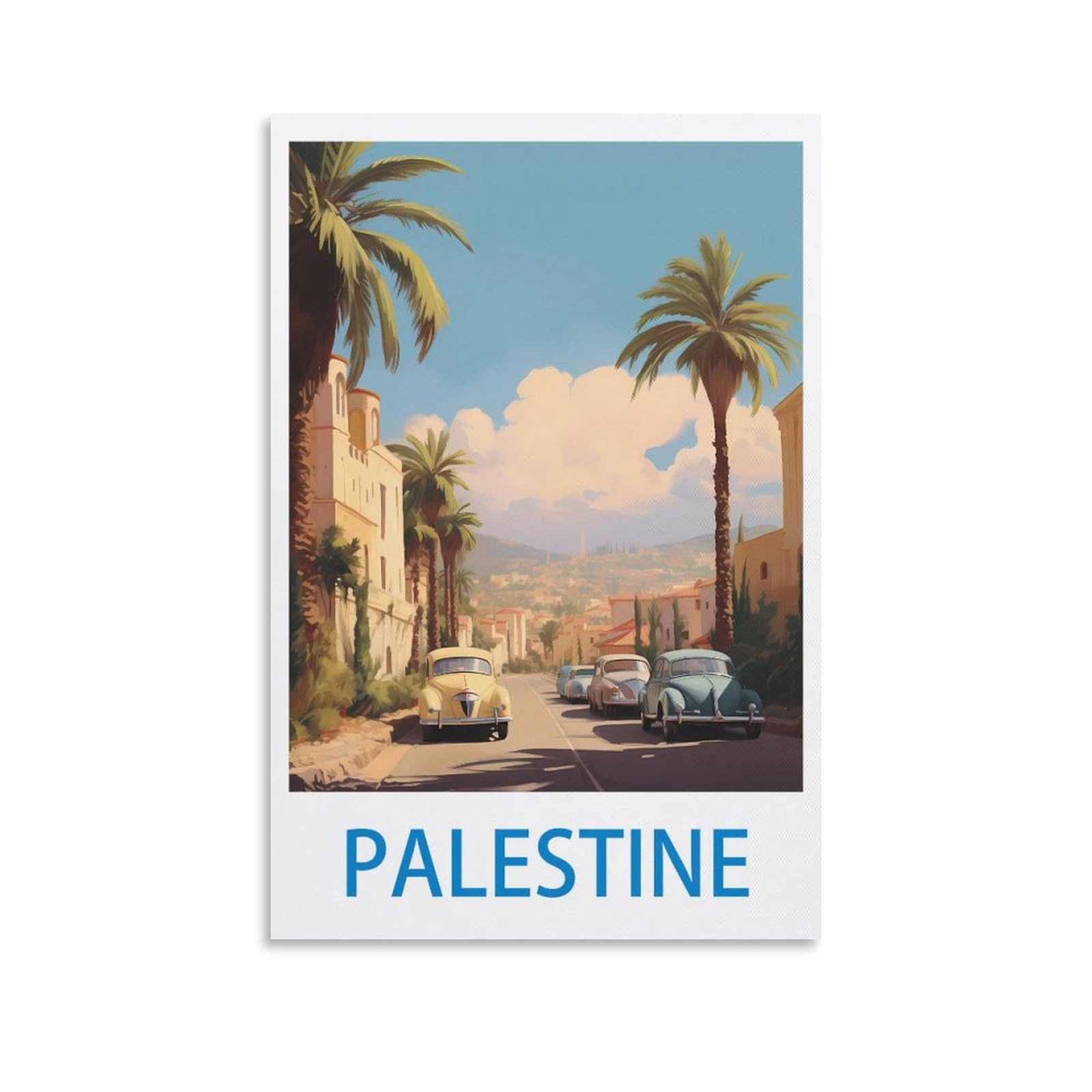 Nabique Unframe-Style Palestine Vintage Travel Posters 08X12inch(20X30cm) Decorative Painting Canvas Wall Posters And Art Picture Print Modern Family Bedroom Decor Posters
