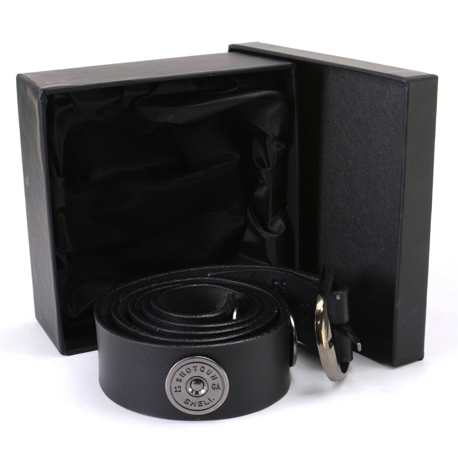 Milwaukee Leather MP7111 Men's Black Premium Leather 1.5 Inch Wide Belt with 12 Gauge Shell Emblems - 36