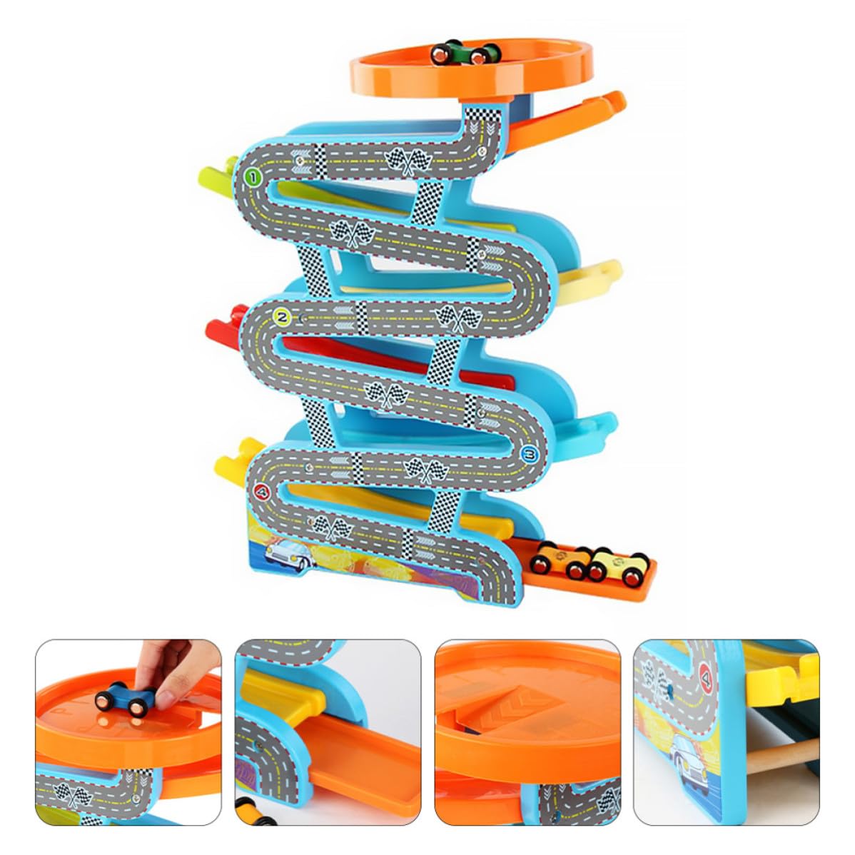 Fenical Spielzeugbahn Gleitbahnwagen und PVC mit Dinosaurierrolle der Hand Auge Koordination und Konzentration 1 Satz
