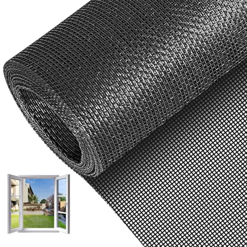 Realjoy Tela Mosquitera por Metros, Malla Mosquitera Para Puerta 120 x 250cm, Cortable y Reemplazable, Mosquito Net para Puertas, Ventanas, Tragaluces y Salas de Estar (Negra)