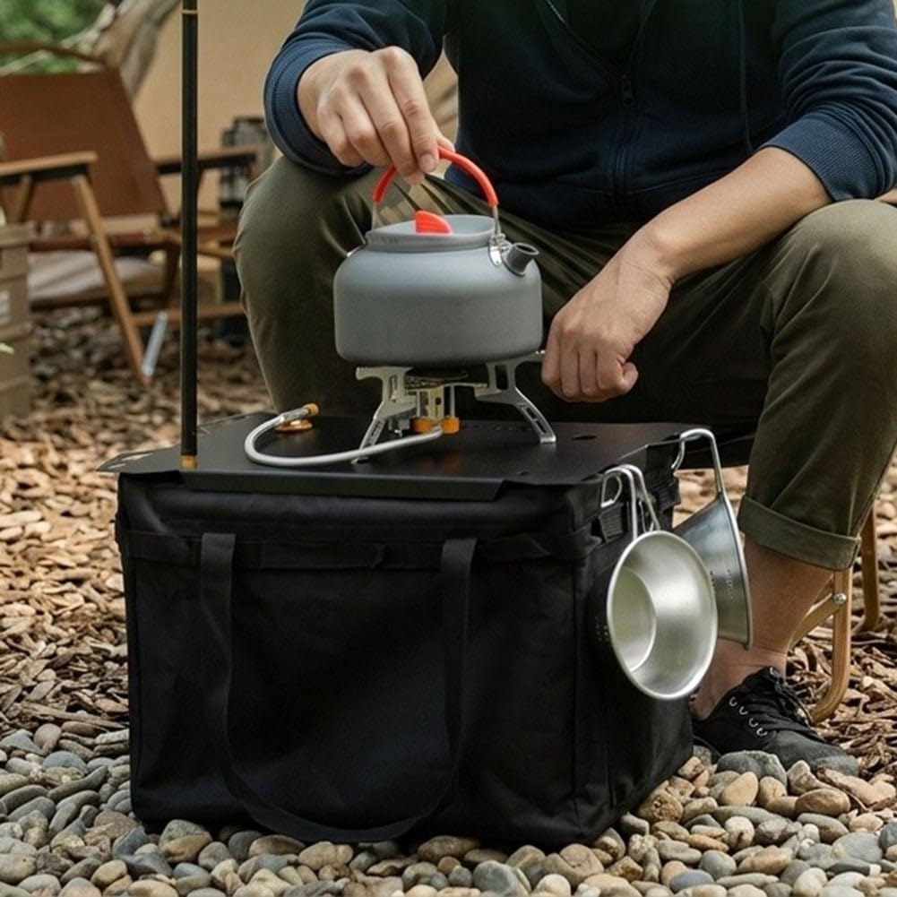 Borsa impermeabile per cuscini da esterno, resistente, copertura per mobili da giardino, anti-UV, antistrappo, grande capacità (nero + coperchio)