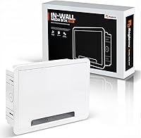 Rogierra 9-Inch In-Wall Media Box - Recessed Structured Enclosure for Apple TV, Roku, Fire TV, Samsung One Connect | WiFi-Friendly Cable Management, White