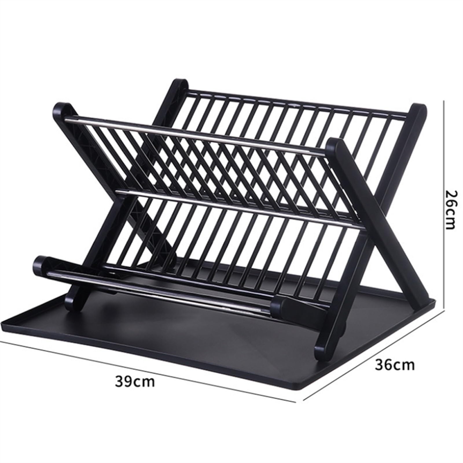 Rejilla para secar platos de cocina Rejilla for secar platos, estante plegable de doble capa for encimera de cocina y drenaje, soporte for tapa, estante for platos, fregadero, escurridor, soporte de a