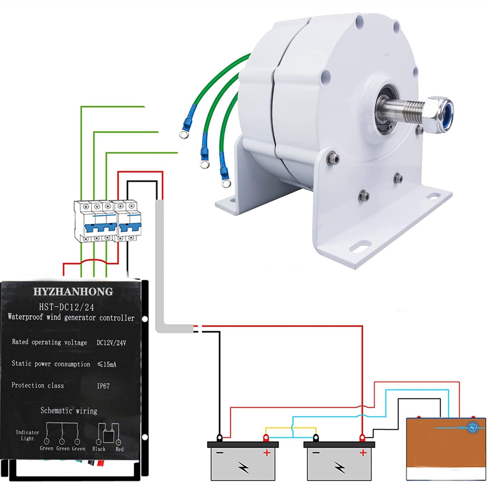 Generator z magnesami trwałymi o niskiej prędkości 8000 W-10000 W, 3-fazowe alternatory prądu przemiennego do napędu turbiny wiatrowej (12 V, 24 V, 48 V)