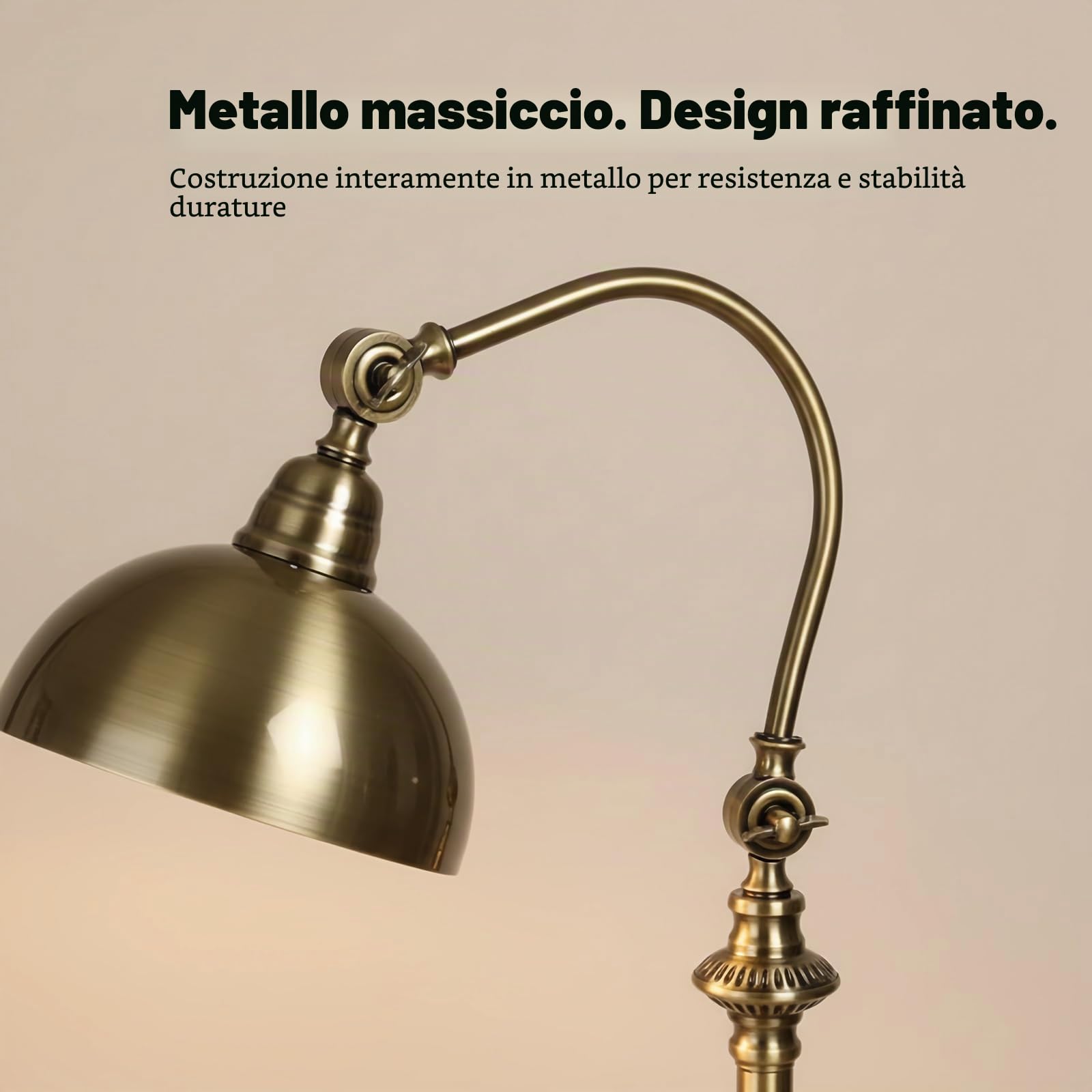 ACMHNC Lampada da Terra Salotto Vintage, 12W Piantana Lampada da Terra con Telecomando, Dimmerabile 3000/4500/6000K, attacco E27, Paralume Regolabile, per Soggiorno, Divano, Angolo, Bronzo