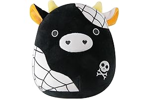 Halloween Black Skull Cow Plush Pillow Toy