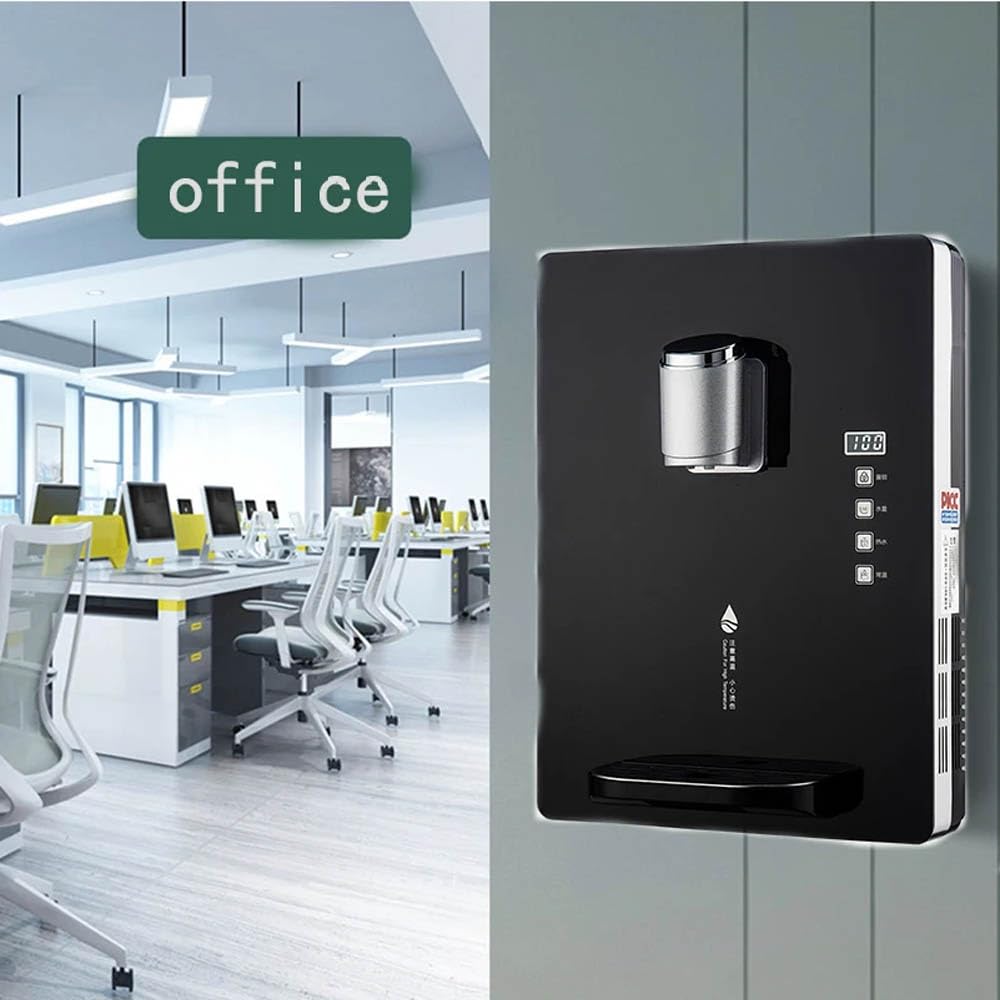 Dispensador de agua de pared con cerradura electrónica para niños y pantalla táctil, flujo ajustable para oficina y uso comercial