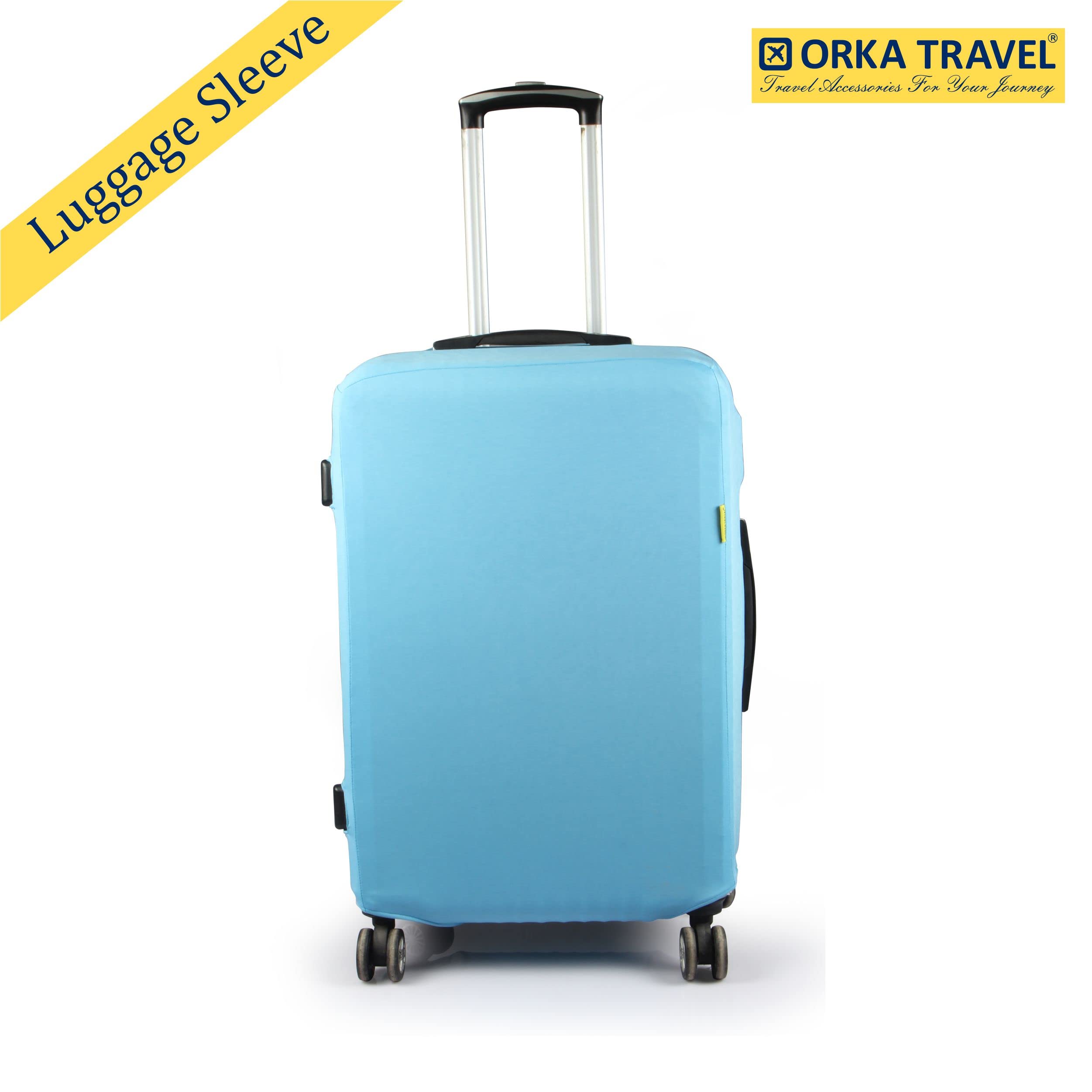 ORKA TRAVEL Funda protectora de equipaje lisa, Azul, Large [30 inch], Protector de equipaje