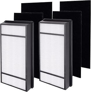 2 True HEPA Replacement Filter H + 4 Carbon Pre Filter B Compatible with Honeywell HRF-H1 HRF-H2, Compatible with Honeywell HPA050, HPA060, HPA150, HPA160, HHT055, HHT155 Series Air Purifiers