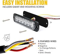 Vista 7 de Xprite 8 luces LED estroboscópicas de emergencia, ámbar de 12 luces LED estroboscópicas intermitentes, función de sincronización, luz de parrilla