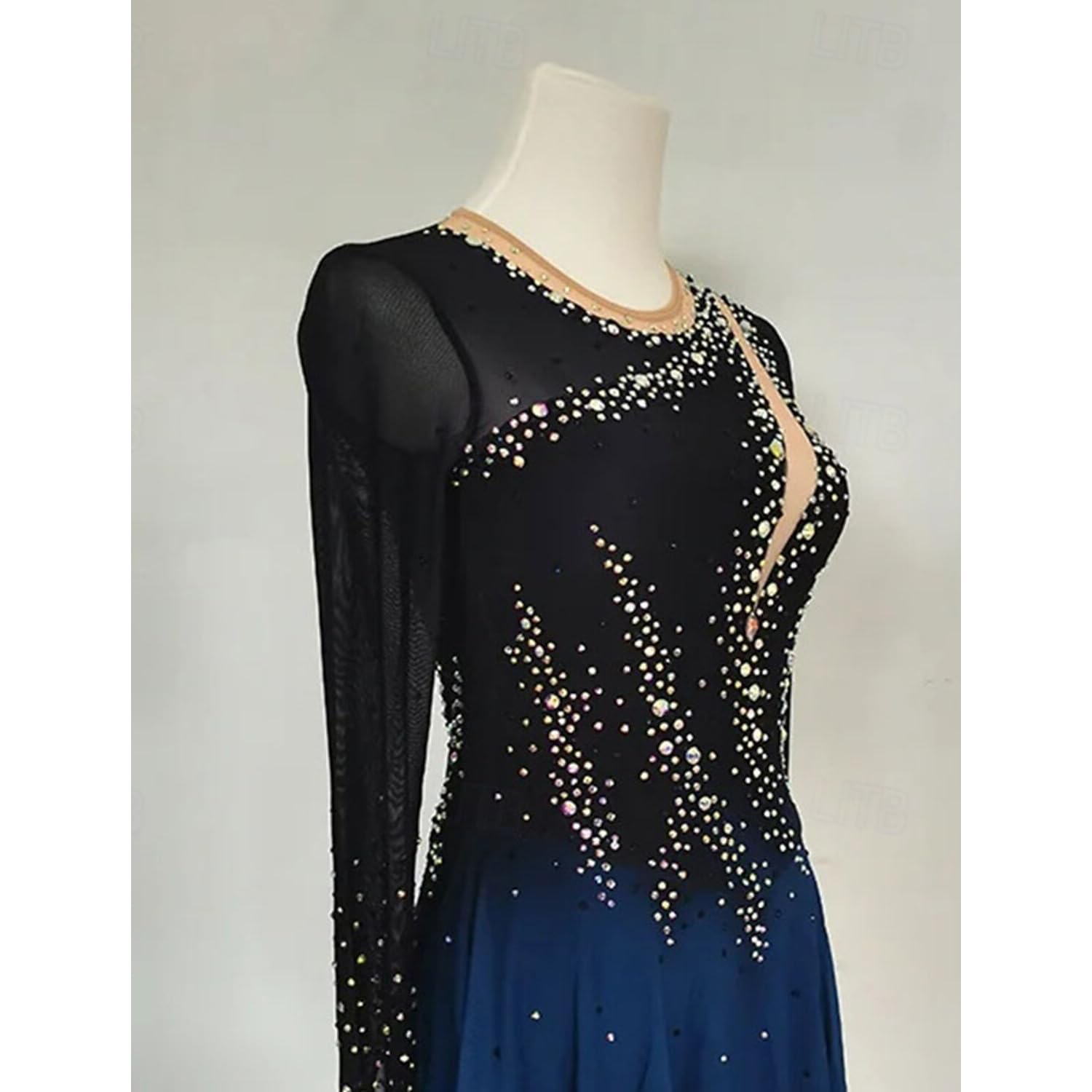 JRUIA Abito da Pattinaggio Artistico da Donna Abbigliamento da Pattinaggio Professionale su Ghiaccio da Bambina Body da Ginnastica Ritmica Abbigliamento da Balletto Sfumato Gonna A Rotelle
