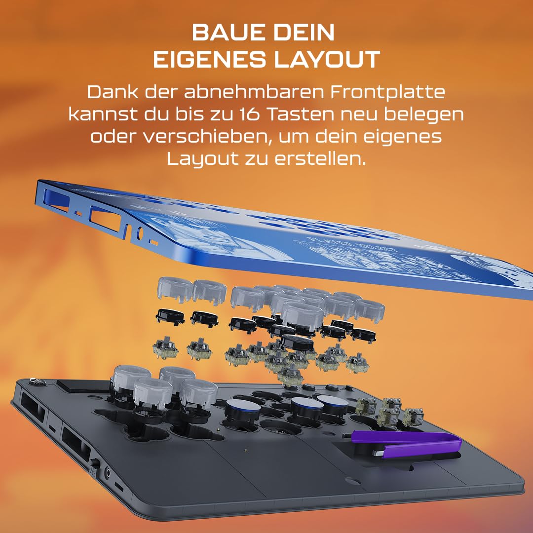 Turtle Beach Victrix Pro KO Leverless Fight Stick: Street Fighter II PS5 | Street Fighter II Champion Edition, PlayStation, Windows PC, Turnier-Arcade-Controller, 16 Cherry-Switches, schlankes Design
