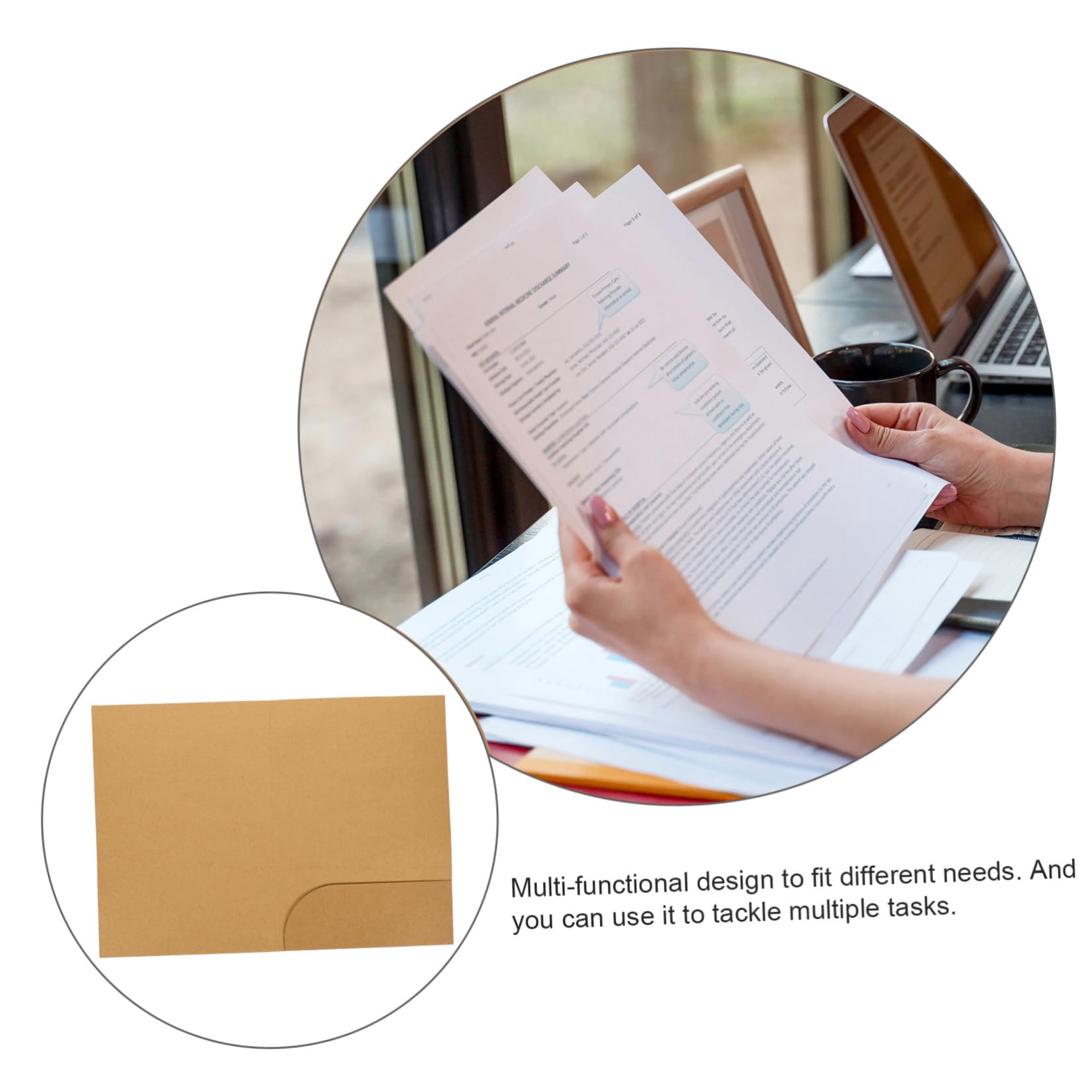 SHINEOFI Präsentationsmappe A4 aus Kraftpapier 20 Stück Dokumentenmappe Kraftpapier Robust und Verschleißfest für Büro und Rezepte