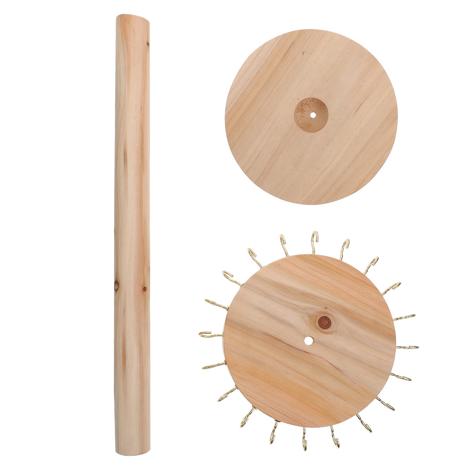 Holz Schmuckständer mit Ohrring und Halskettenhalter Stabiler Schmuckhalter für Schlafzimmer Schmuck Organizer mit Festem Standfuß Glatte Oberfläche Schmuckpräsentation
