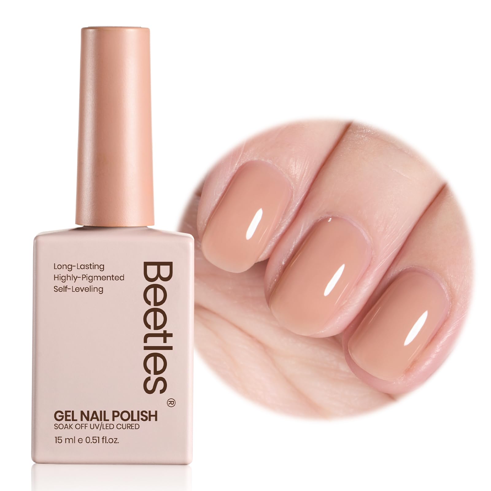 Beetles Jelly Nude Gel Nail Polish – 15ml Mocha Mouse Cake | Buildable Soak Off UV LED Nail Art - main product image