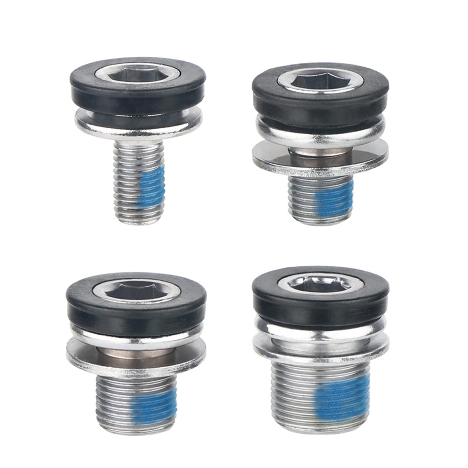 Set Di 4 Viti Per Pedivella Bici Da 8 Mm - Bulloni Esagonali Con Tappi, Per Mountain Bike E Strada, Compatibili FSA
