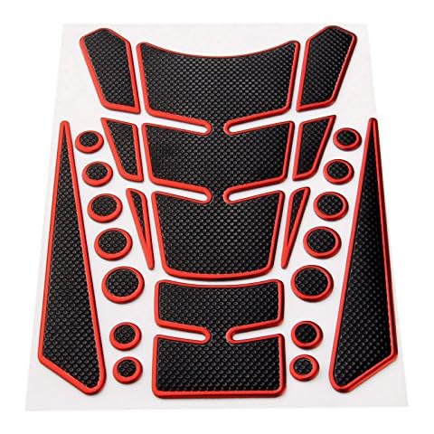 3D Gas Fuel Tank Pad Protector Sticker Decal for Honda Yamaha Suzuki Kawasaki Red Cover