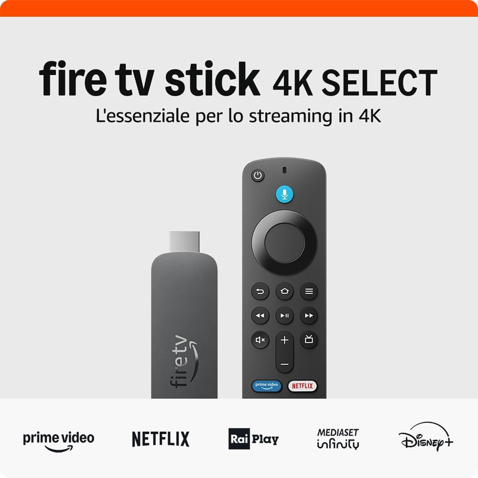 Amazon Fire TV Stick 4K Select (ultimo modello) + Mission Cables Cavo di Alimentazione USB per Fire TV