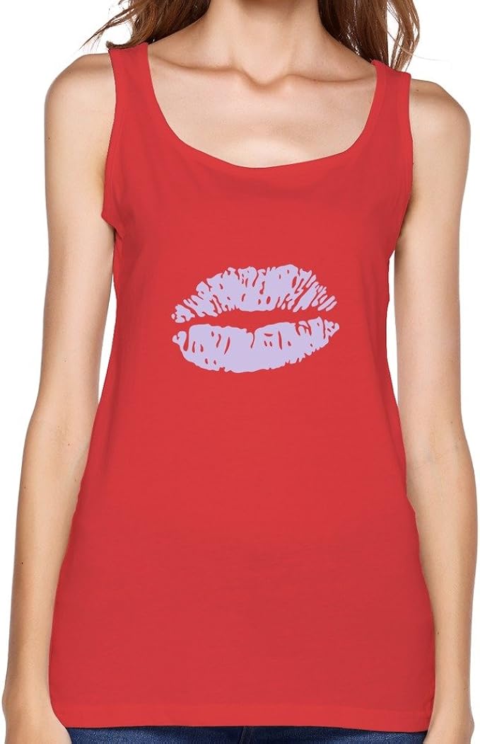 Women Fashion Tank Top/Lips Kiss Clothing, Shoes & Jewelry