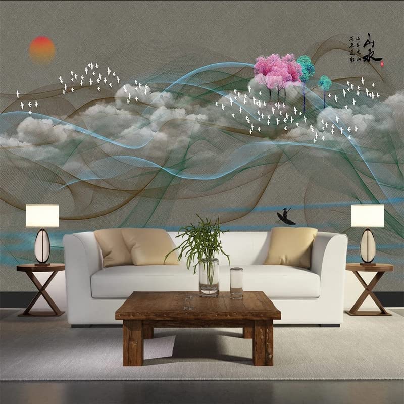 Papier peint style chinois encre pour créer un salon zen et élégant