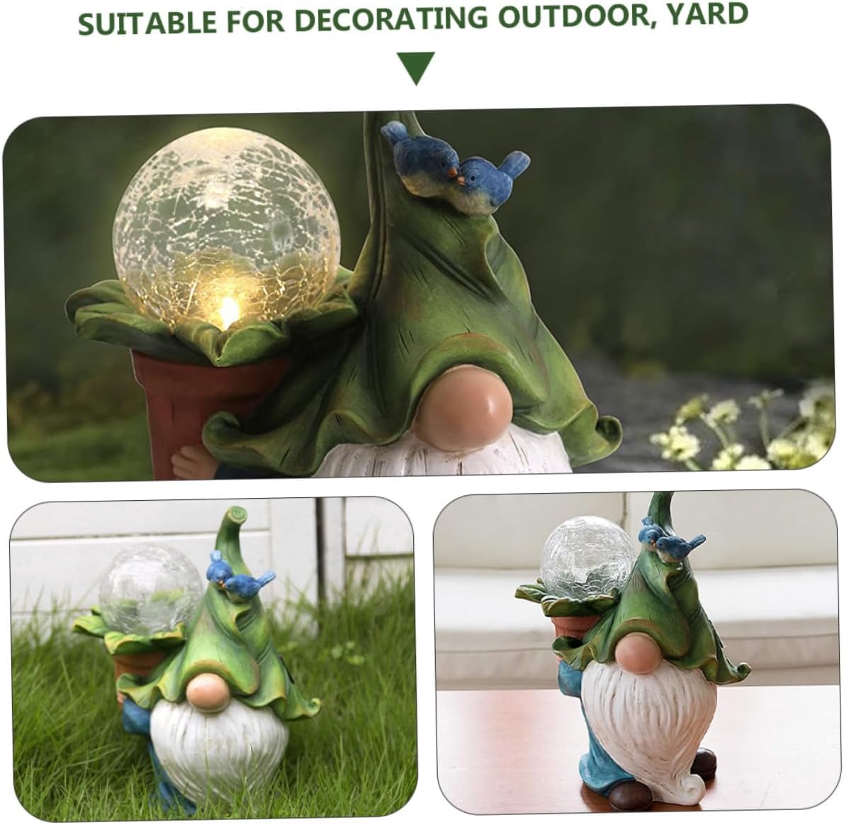 1pc Solar Energy Resin Old Man Decorative Lamp for Garden Patio and Home Soft Lighting Desktop Ornament for Outdoor Decor and Canteen