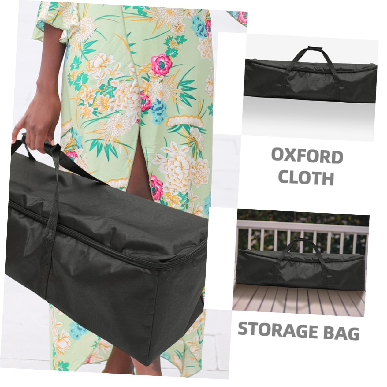 Borsa per Trasporto Treppiede Oxford Nera 2 Pezzi Zip | Tessuto Oxford, Manico Portatile Pieghevole, Grande Capienza per Viaggio, Profilo Leggero e Linee Eleganti