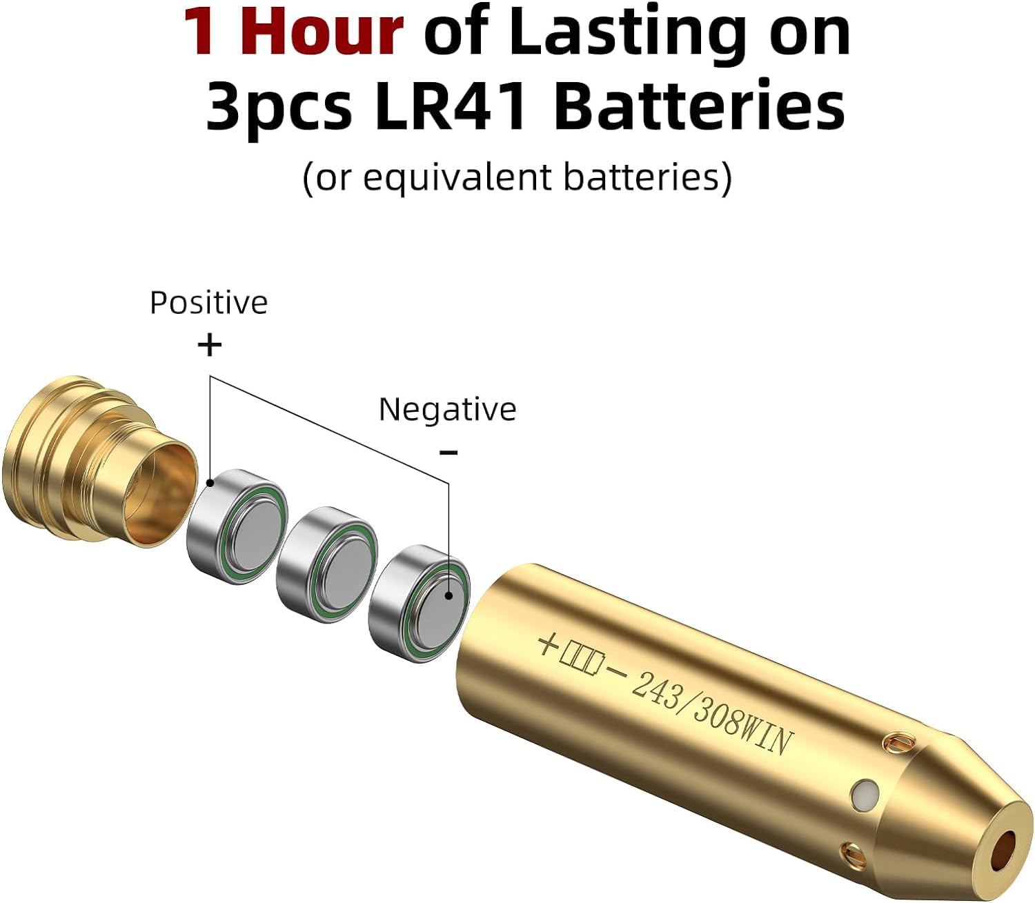 Cartuccia di Allineamento Laser,308 Win | Mirino a Punto Rosso con 2 Set di Batterie | Calibrazione di Precisione per Fucile da Caccia e Tiro Sportivo
