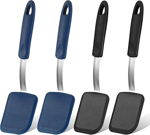 Gejoy 4 espátulas de silicona para galletas, mini espátulas de brownie, espátulas de silicona flexibles, antiadherentes, resistentes al calor, sin