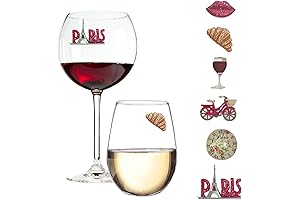 Paris 2024 Magnetic Wine Glass Charms & Cocktail Identifiers (for Stem & Stemless Glasses)