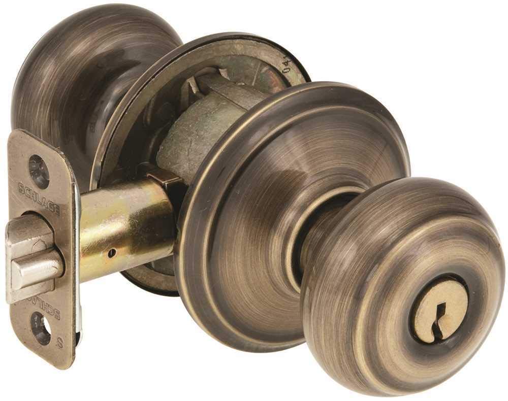 SCHLAGE LOCK CO F51 GEO 609 KA4 AB Georgian Entry Lockset - Door