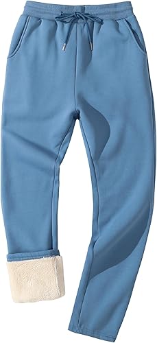 Flygo Men's Fleece Lined Sherpa Sweatpants Winter Warm Pants Jogger Lounge Athletic Pant with Pockets