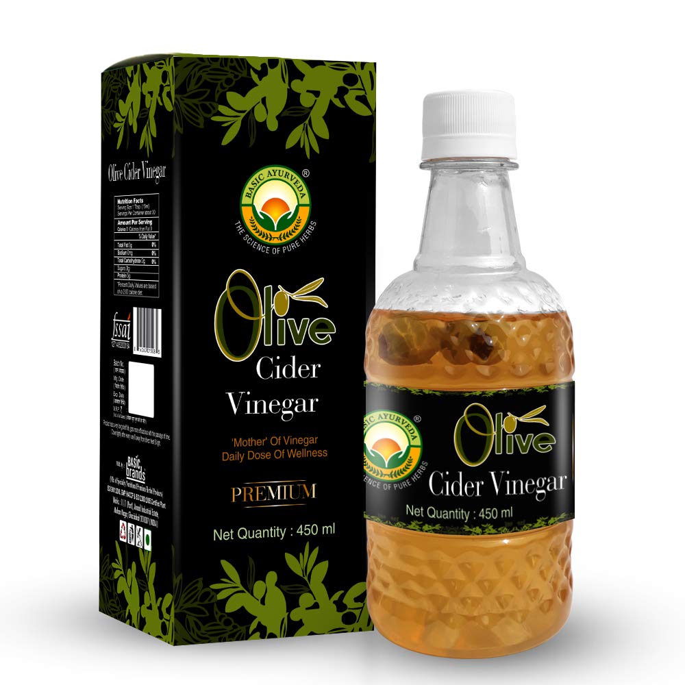 Basic Ayurveda Olive Cider Vinegar Premium (Jaitun ka Sirka) (500 Ml) Zaitoon Ka Sirka With Mother | Naturally 100% Pure & Natural Organic Herbal Vinegar | All Types Of Health Problems