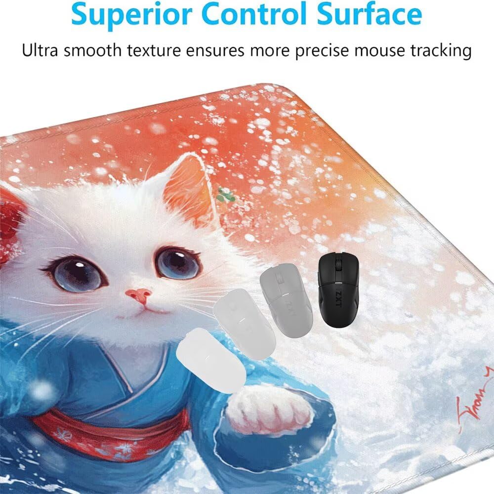 Giappone Tappetino Mouse XXL 1000x500x3mm, Gaming Tappetino Mouse Gatto Mousepad con Base in Impermeabile Gomma Antiscivolo per Tastiera Computer Ufficio Idea Regalo Festa del Papà e Compleanno X-862