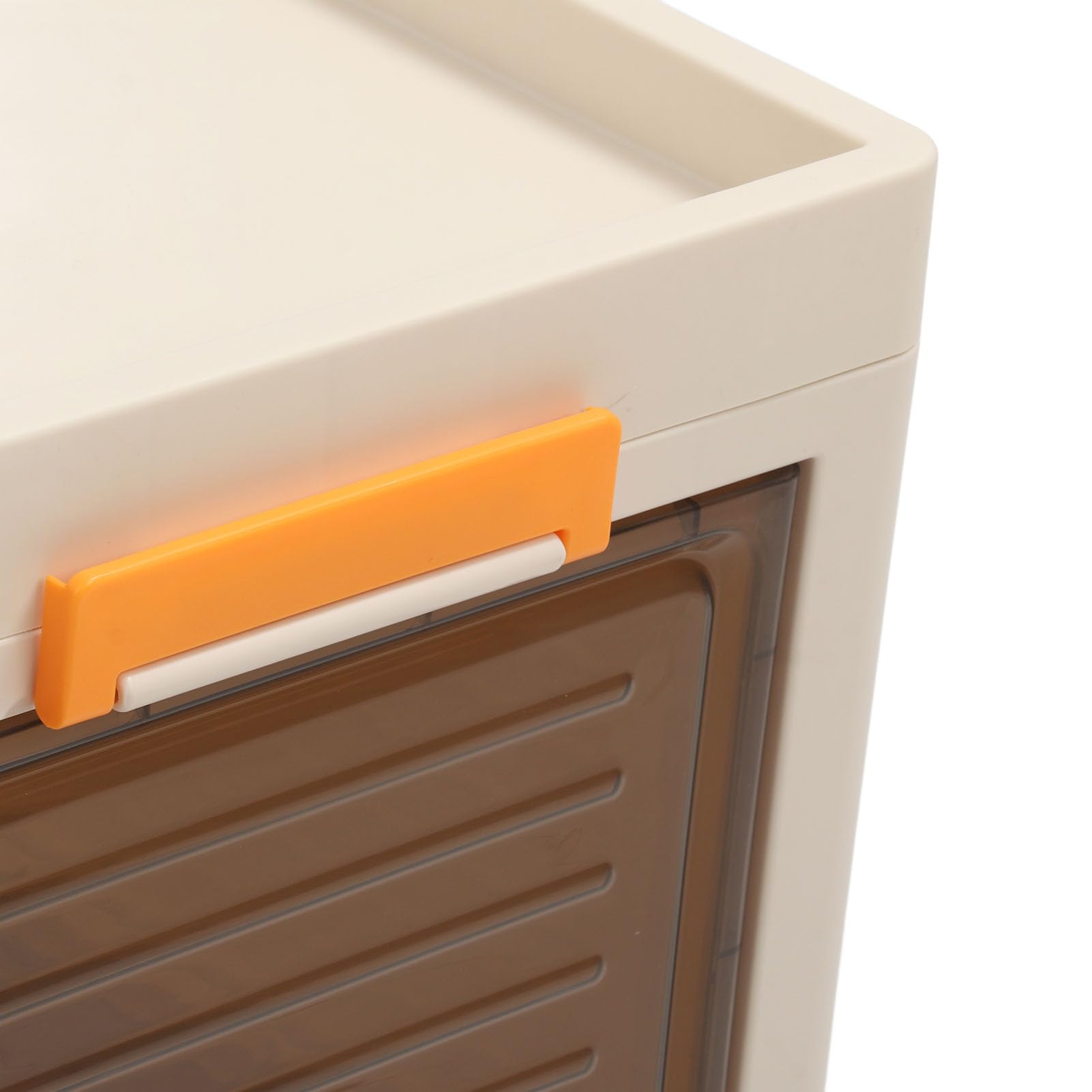 Contenitore di Archiviazione Contenitore con Coperchio, Scatola di Archiviazione Pieghevole, Scatola di Multiuso con Grande capacità, Porta Trasparente, di Impilabile con (1 livello)