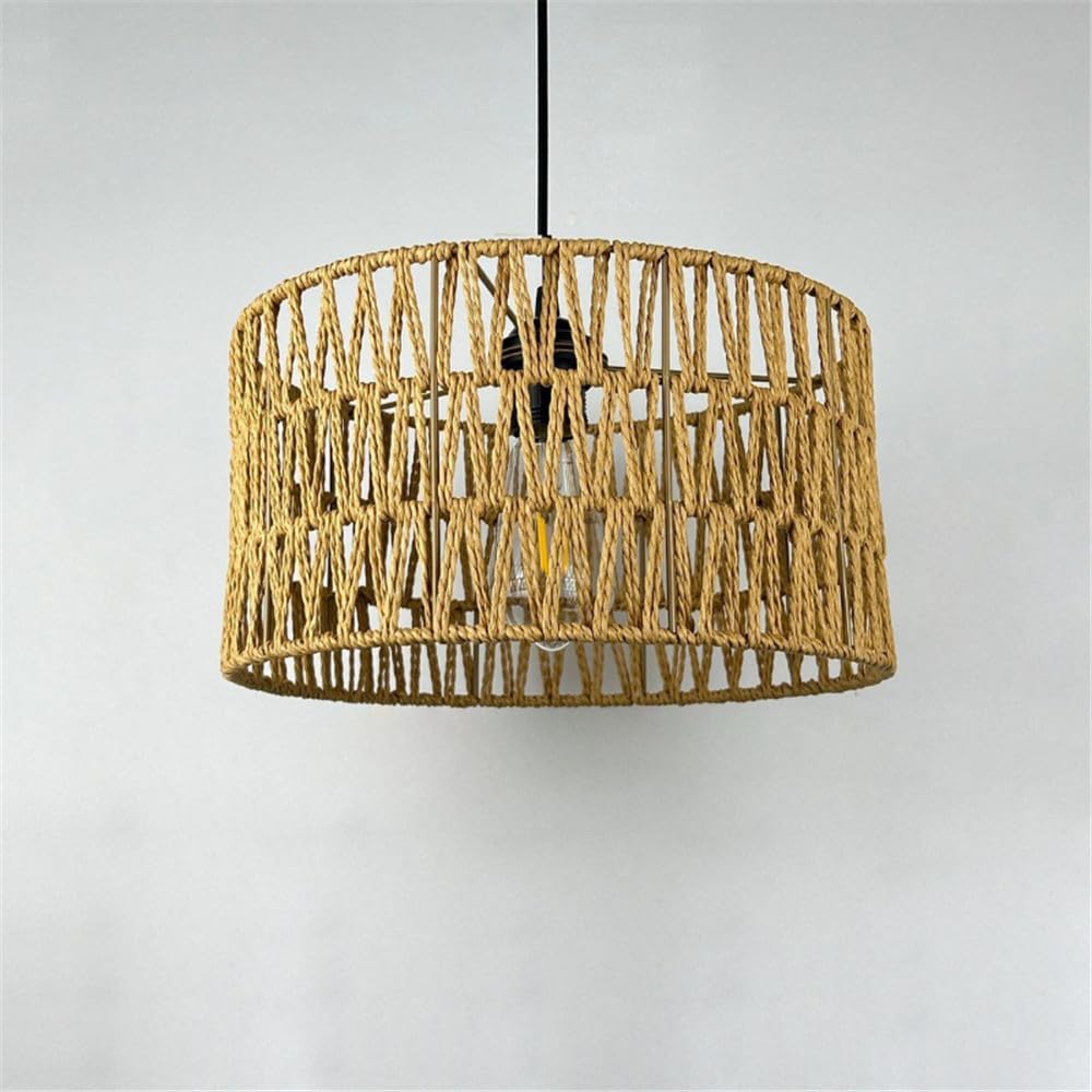 SXWNBIFH Industrial Style Retro Hemp Rope Pendent Lamp Personality Creative Internet Bar Cafe Restaurant Bedroom Clothing Store Bar Counter Chandelier (D D32CM)