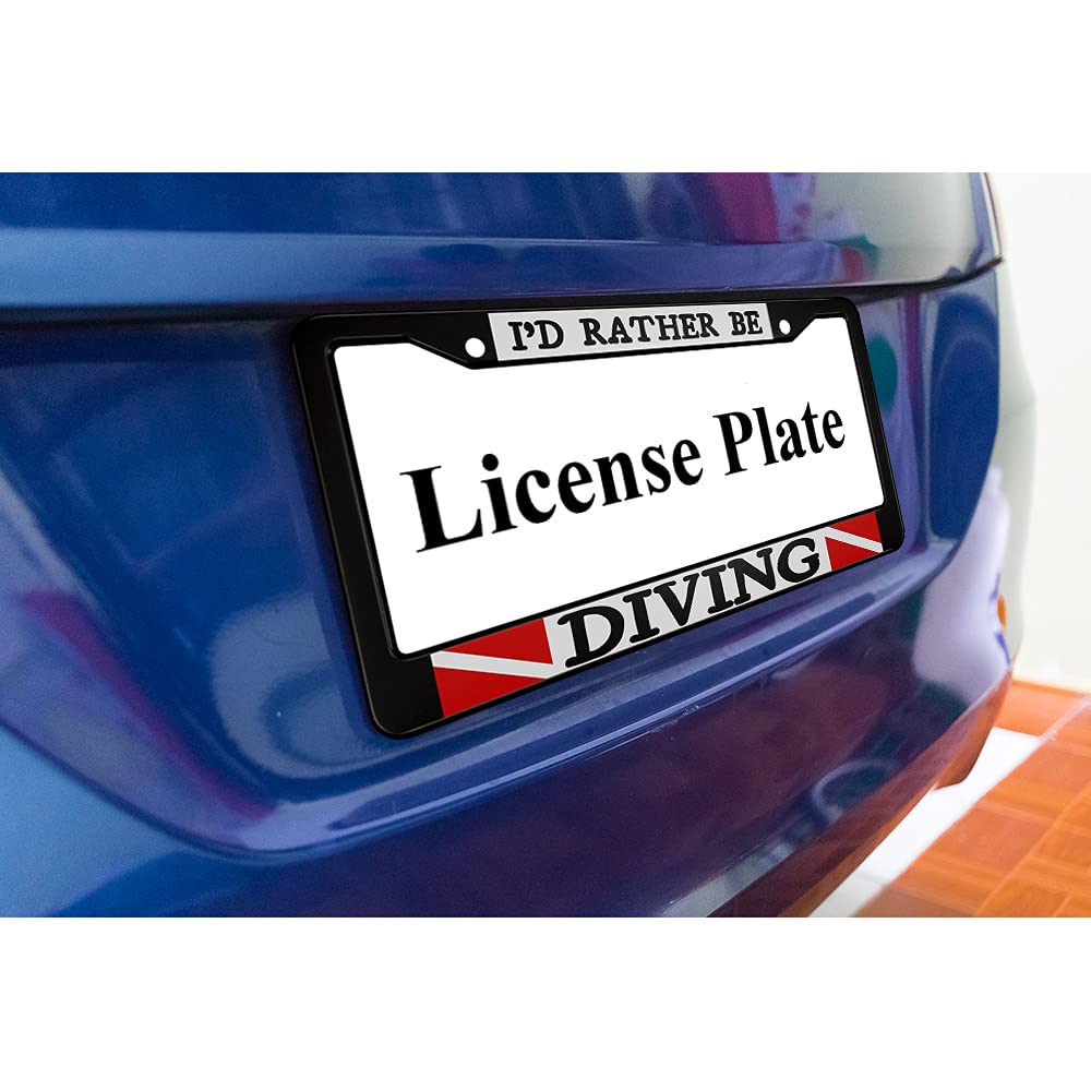 Red License Plate Frame Plaque Personnalisée CERTIFIED SCUBA DIVER Scuba Diving Bl Steel License Plate Frame Scuba Diving License Plate Frame License Plate Frames Red - Foto 13