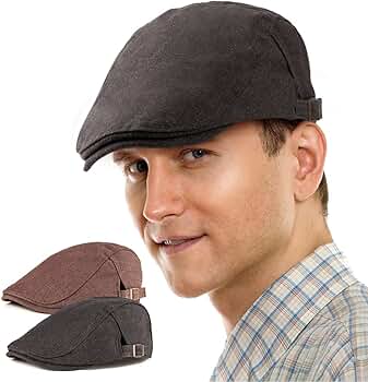 LADYBRO 2 Pack Newsboy Hats for Men Scally Flat Cap for